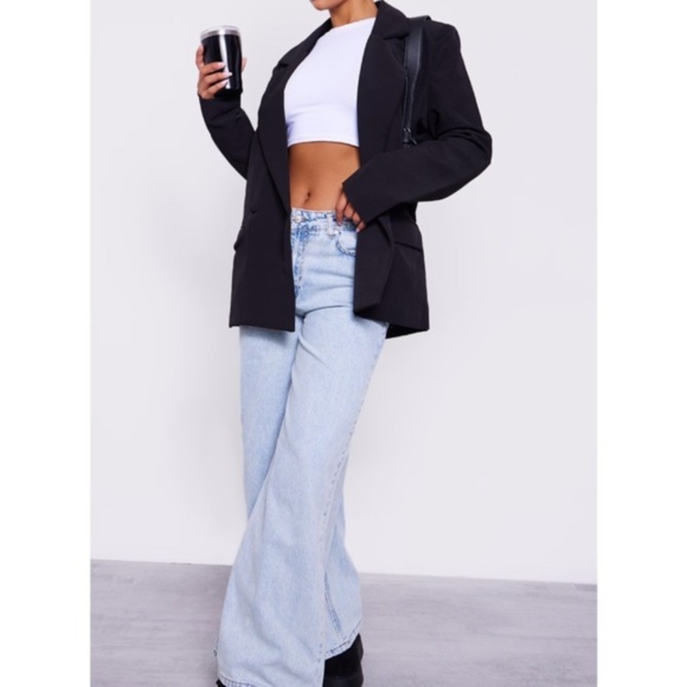 Commense Black Blazer Oversized Boyfriend Style Career‎ Jacket Size S